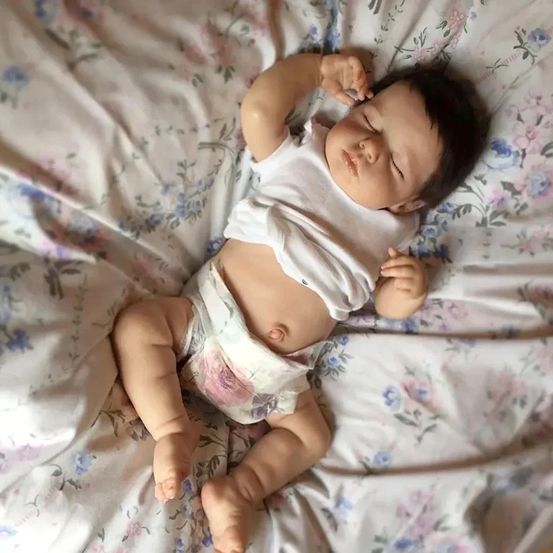 

50CM Full Body Silicone Newborn Baby Girl/Boy Body LOULOU Lifelike Reborn Baby Doll 3D Painted Skin Newborn Doll