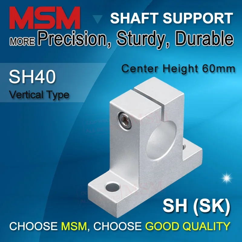 Msm 4 Pz/Lotto Sh40 Verticale Albero Di Supporto In Alluminio 40 Millimetri Ferroviario Supporto End Sk40 Albero Morsetto Per 3D Stampante Cnc Parti D