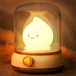 Cute Kerosene Lamp for Kid, Flame Night Lamp,2 Modes Adjustable Dimmable Rechargeable Night Lamp for Teenager Bedroom Decoration