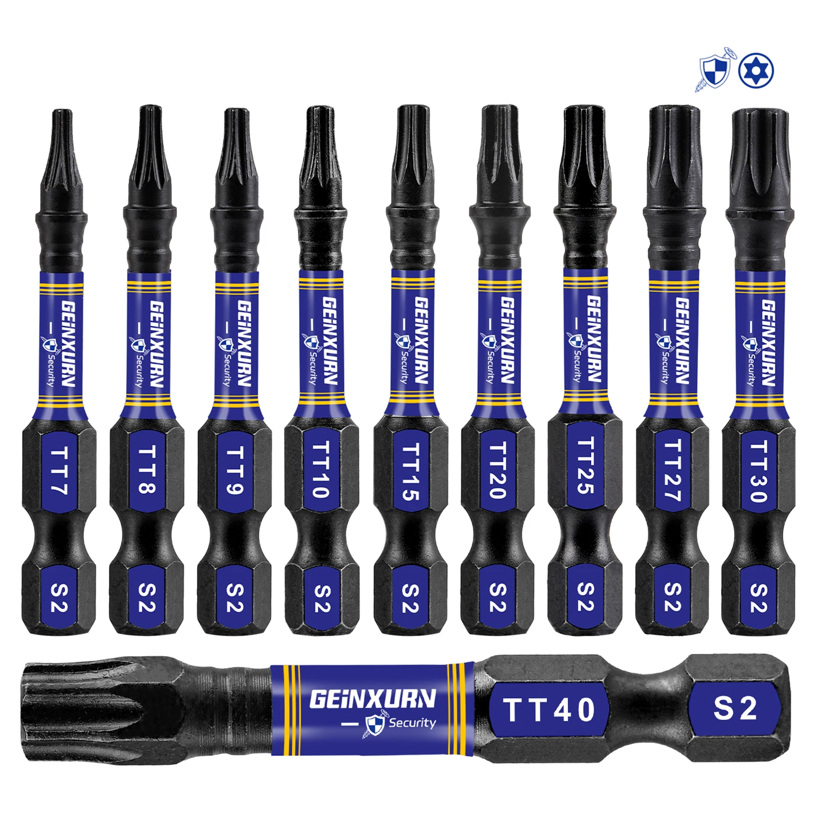 Magnetic Screwdriver Bit Set Geinxurn Security Torx TT7-TT40 Magnetic Torx Head Insert Bits with Impact Bit Holder