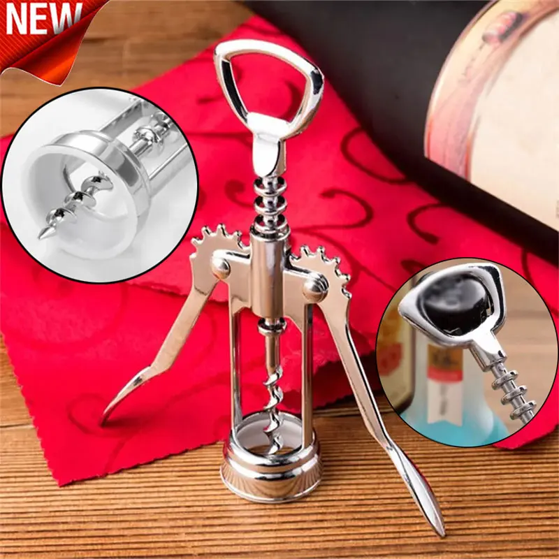 High Quality Red Wine Bottle Beer Opener Steel Wine Corkscrew Wine Opener Multifunctional Stainless Corkscrew Kitchen Supplies