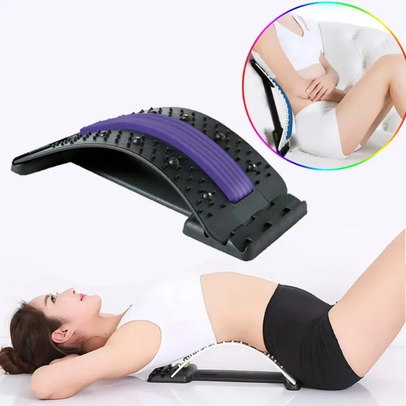 Multi-Level Adjustable Back Magnetotherapy Massager Stretcher Waist Neck Fitness Lumbar Cervical Spine Support Pain Relief cervical spine massager lumbar massager