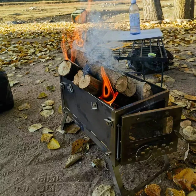 Tragbares Camping zelt Holzofen ultraleichter Holzofen mit Kamin