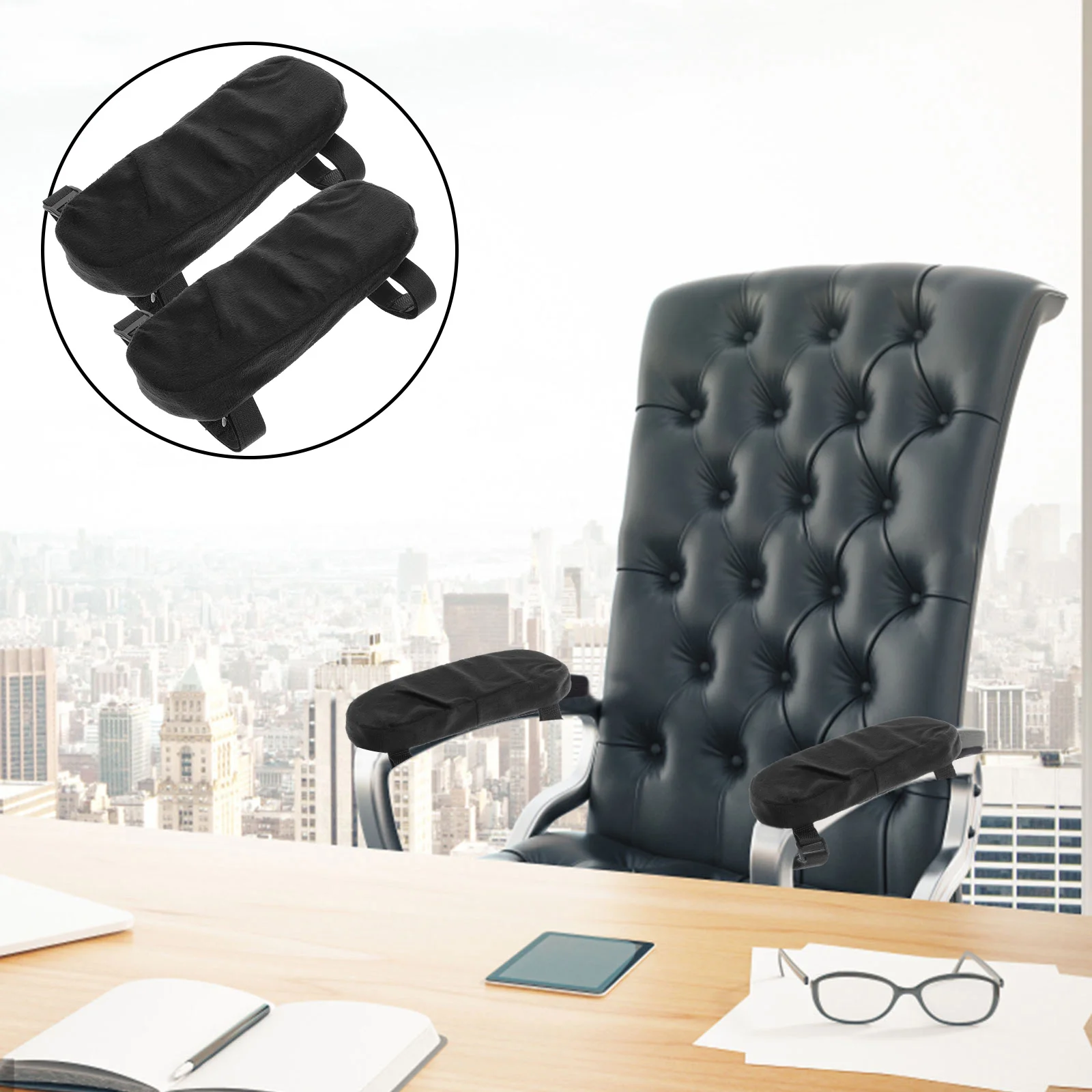 

1 Pair of Rebounded Armrest Pads Comfortable Chair Elbow Pad Armrest Cushions Supple Arm Rests