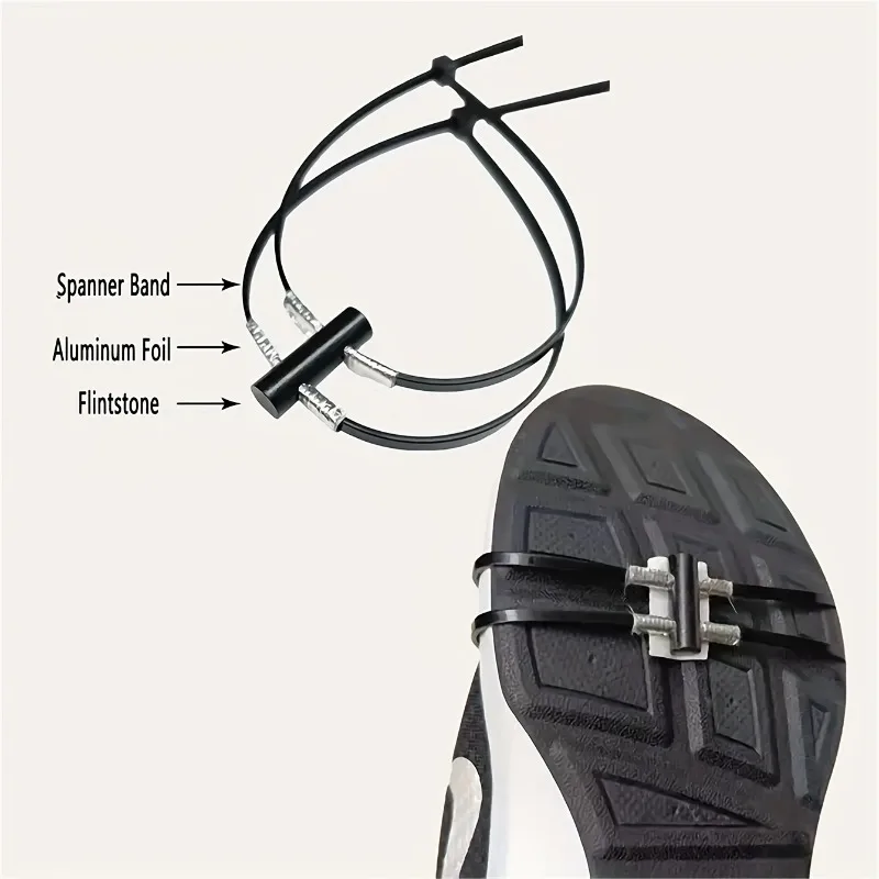 1 Set Skateboard Spark Stone Flint PP Magnesium Rod Sole Bicycle Foot Brake Grinding Outdoor Flint Magnesium Rod Locomotive Sole