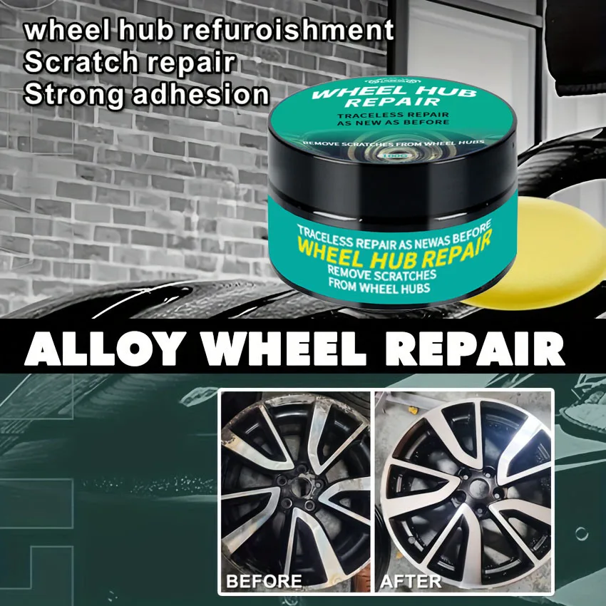 100G Car Wheel Scratches Repair Wax, Damage Repair, Metal Parts Deep Care Wax, Repair Scratches Without Leaving Any Traces, Suit