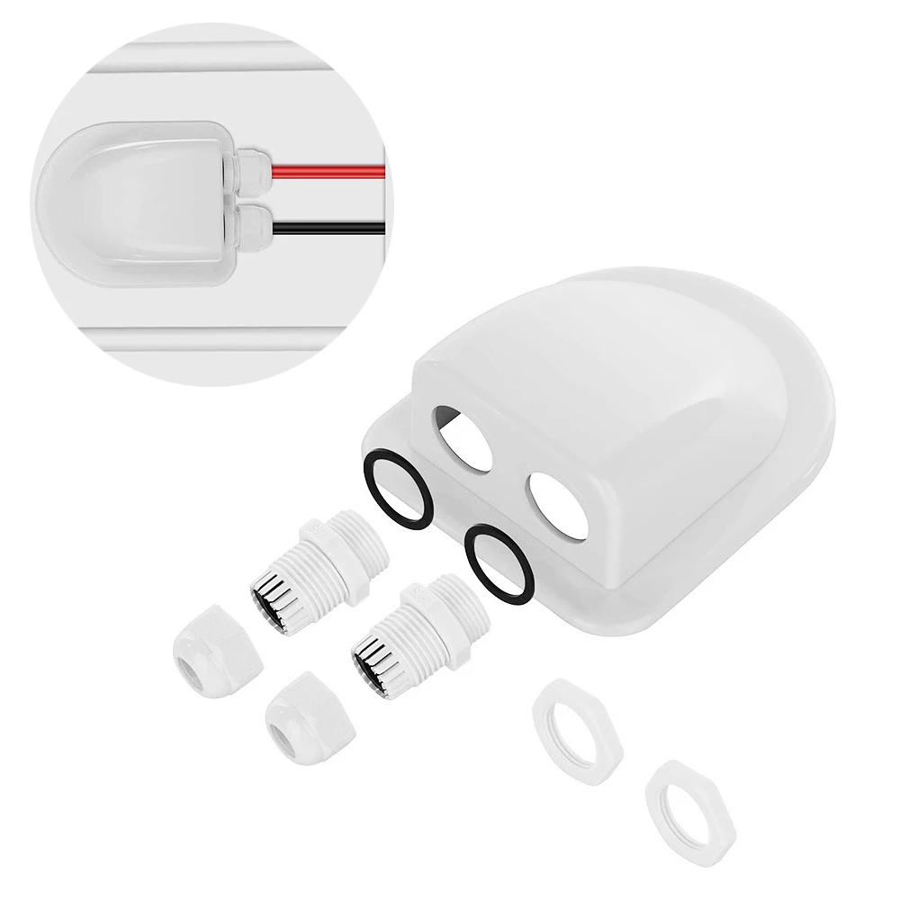 Solar Panel Junction Box Double Wire Entry Gland Box PV RV Roof Mounting Accessories Cable Double Hole Junction Box For Camper Yacht Caravan
