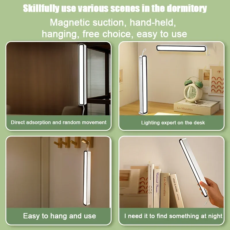 LED Vanity Lights USB Rechargeable Makeup Mirror Light 6W Stepless Dimming Hanging Magnetic Bedroom Night Reading Table Lamps