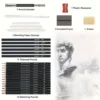 Drawing Pencils Sketch Pencil Professional Sketching Art Graphite Charcoal Blending Stump Pencils kit (29 art supplies) 2