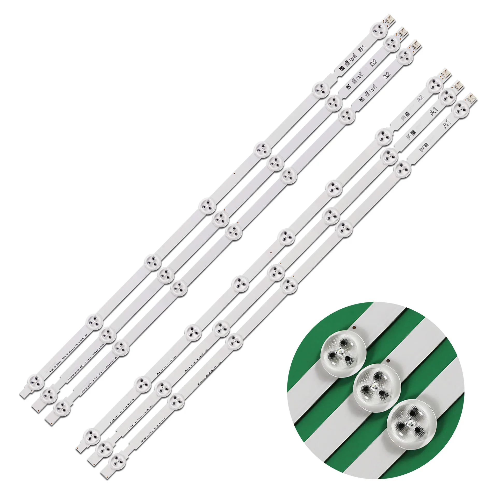 Tira da Lâmpada do Luminoso para a Tevê do lg 32 32la615v-za zb ze Lc320due-sf 32la621v 32la621v-zd 32ln536u 32ln 32la 630 mm