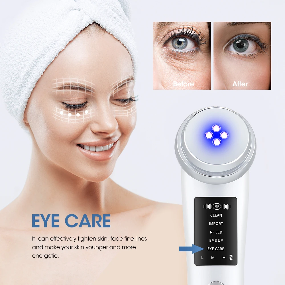 

EMS RF Microcurrent Beauty Apparatus Radio Frequency Light Skin Rejuvenation Face Lift Anti-aging Facial Massage Essence Import