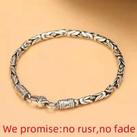 Bracelet en bambou en argent Sterling 925, approvisionnement Direct d'usine, mode style rétro pour hommes et femmes, personnalité punk, bijoux en bambou, cadeau 2