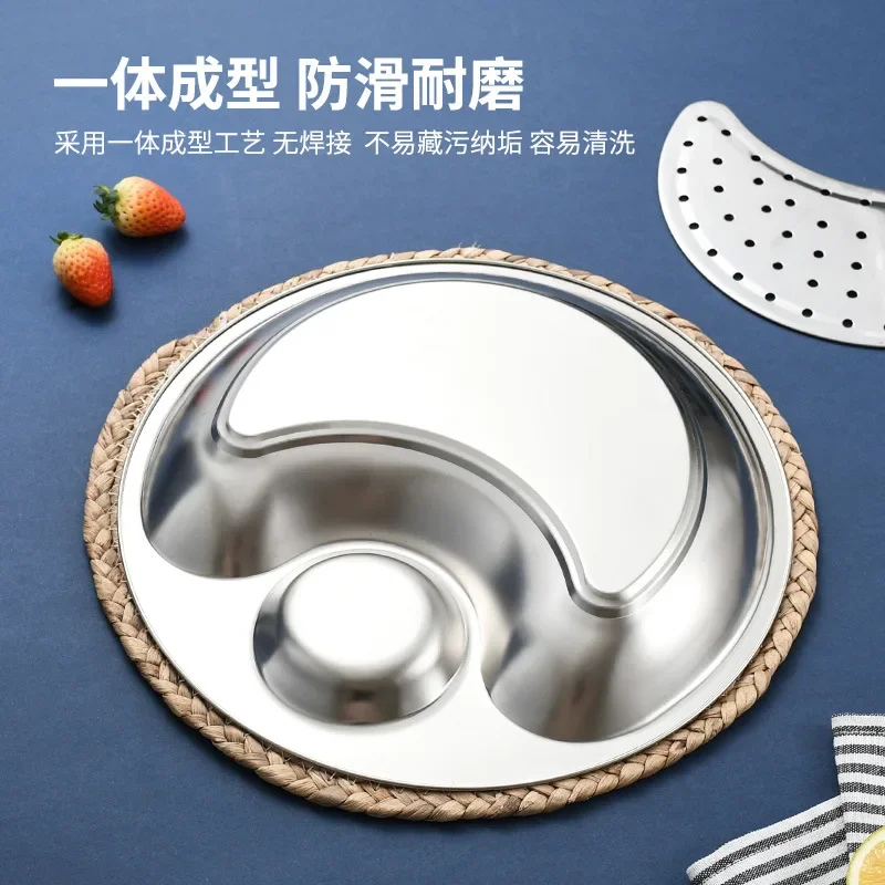 Thickened Non-magnetic Stainless Steel Dumpling Plate Double-layer with Vinegar Plate Draining Dumpling Household