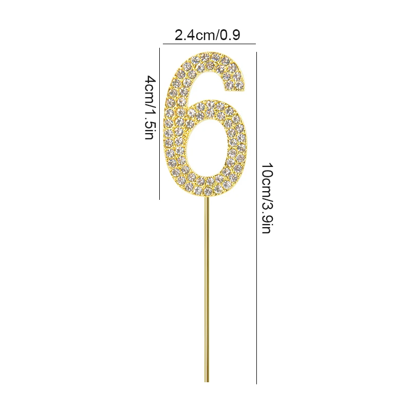Gold and Silver Glitter Number Cake Toppers - Elegant Birthday and Celebration Decor