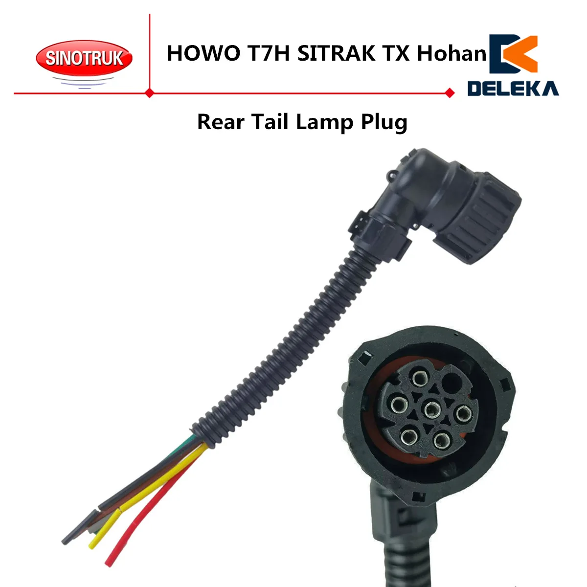 1 Piece Rear Tail Lamp Plug Used For CNHTC SINOTRUK HOWO Connector T7H SITRAK TX Hohan Harness Wire 7 piece h6 metric thread plug gage