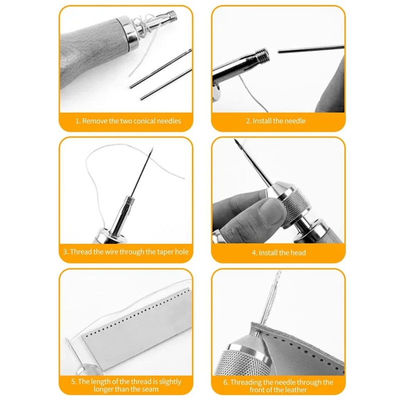 Leather Hand Sewing Machine Set Sewing Machine Craft DIY Leather Carving Tool Cow Carving Tool