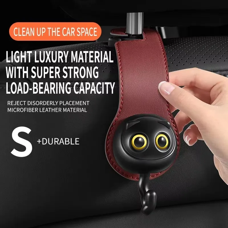 Car Back Seat Hook Lingdong Cat Rear Seat Headrest Hook Storage Hanger Universal Organizer Holder Car Interior Accessories