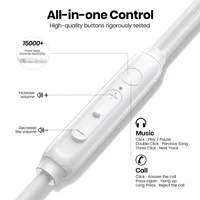 TOPK-Écouteurs intra-auriculaires avec microphone, contrôle du volume, prise jack 3.5mm, universel, pour iPhone et Android 2