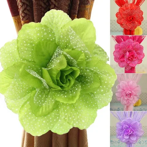 

1PC/1Pair Flowers Curtain Tieback Stain Curtain Clips Home Curtain Holder Tie Backs Living Room Bedroom Drape Decor