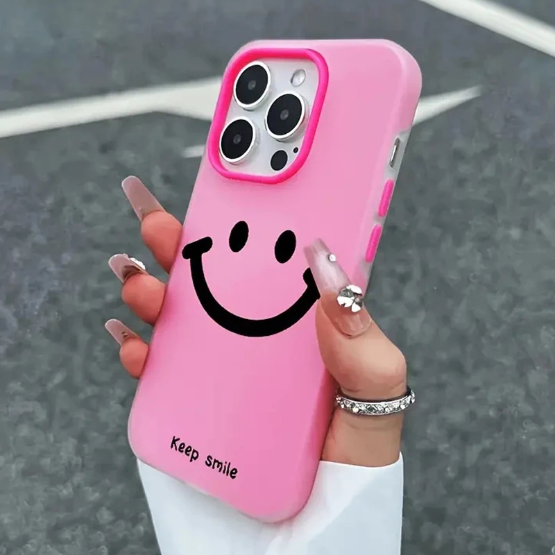 Vibrant Smiley Face Jelly Color Shockproof Transparent Phone Case