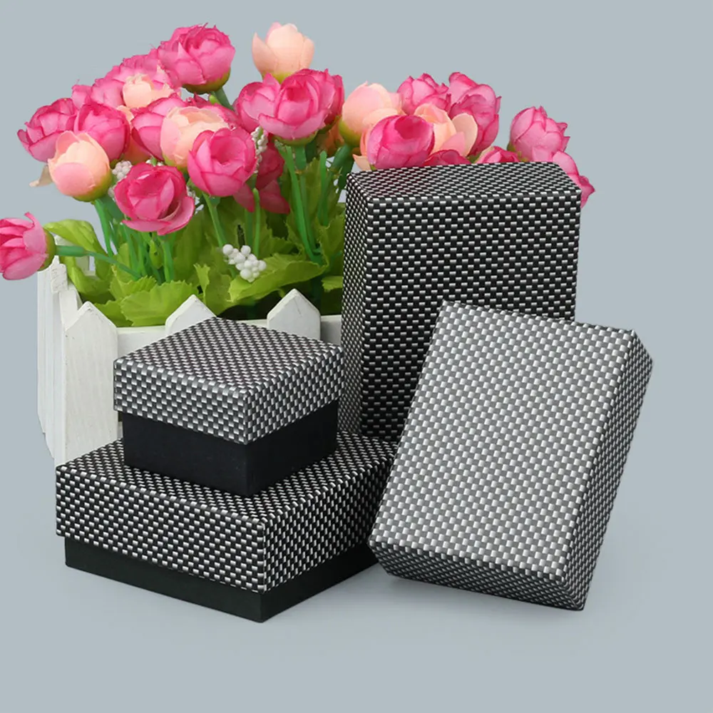 12pcs Black And White Horizontal Stripe Ring Jewelry Paper Box For Pendant Wedding Proposal Candy Chocolate Chic Packing Casket