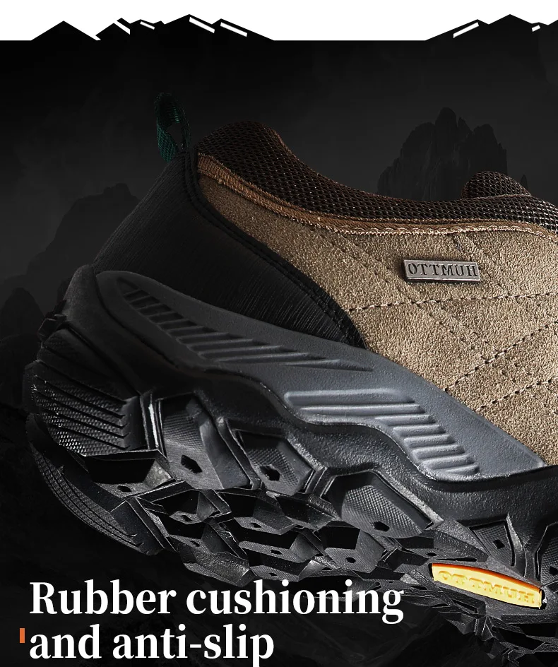 HUMTTO Wanderschuhe Herren Luxus Designer Winter Klettern Trekking Turnschuhe für Männer Leder Outdoor Sport Arbeit Mann Schuhe 110282 A – Detail 9
