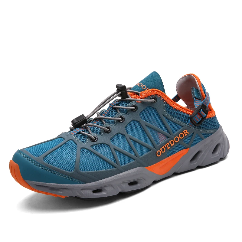 HIKEUP New Couple Outdoor Mountaineering Shoes Breathable Non-Slip Men Hiking Shoes Quick-Drying Sneaker Women Casual Sports