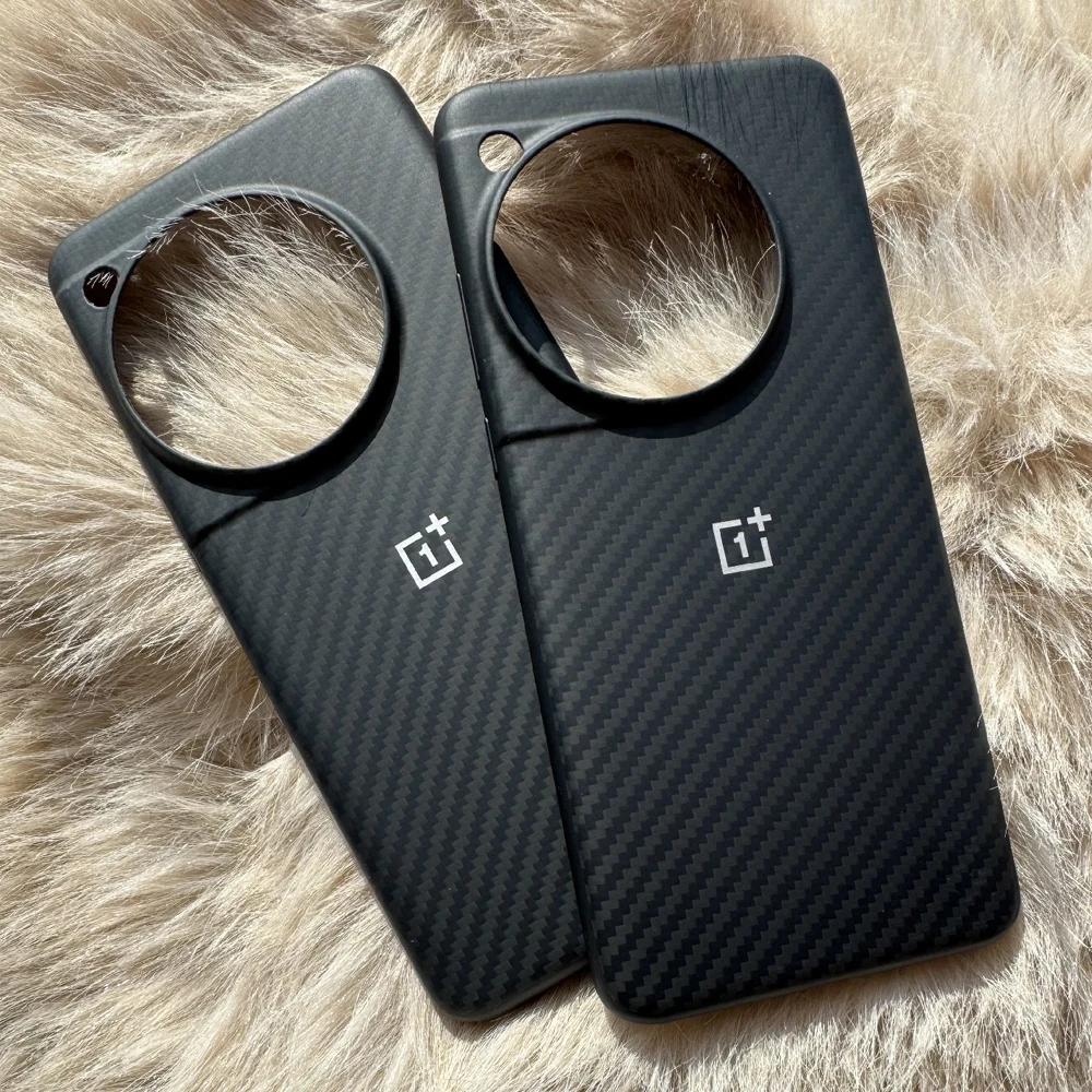 Original Case For OnePlus 12 Case Carbon Sandstone Black Wood Bumper Karbon Protective Cover Case For One Plus 12 5G OPO