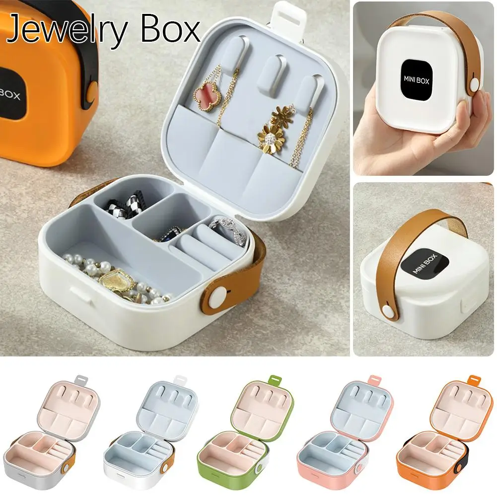 

1PC Mini Jewelry Organizer Display Travel Jewelry Case Boxes Portable Necklace Fashion Storage Box Leather Earrings Jewelry M5E8