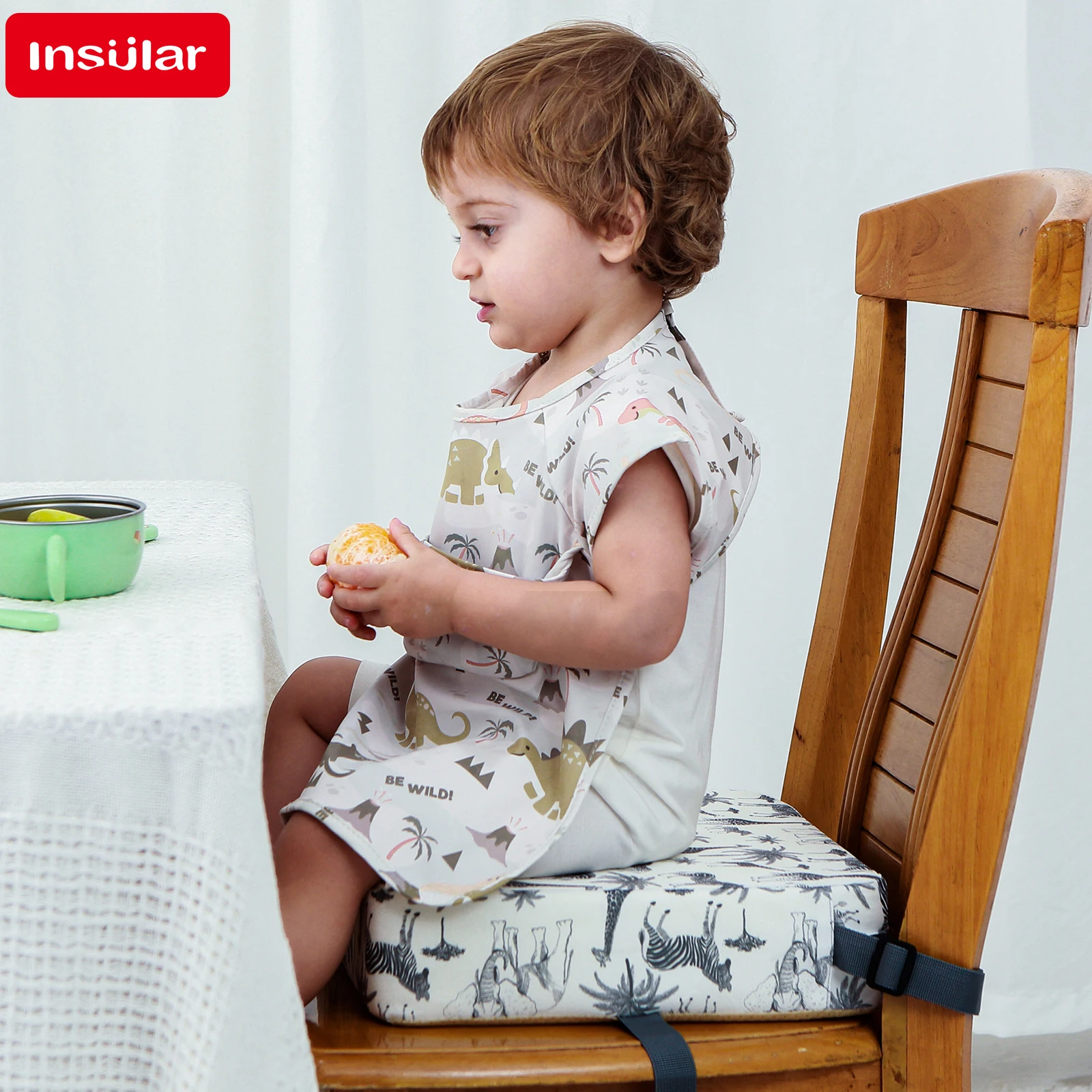 INSULAR Baby Sponge Booster Seat Adjustable Kids Dining Heighten Cushion Portable Child Increased Chair Pad Removable Waterproof