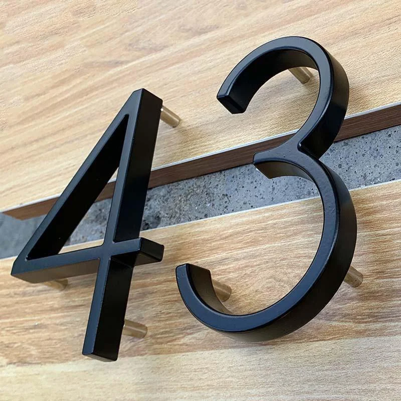 125mm czarny dom numery litery adres na zewnątrz znak płyta dla Yard pływające metalowe drzwi numer drzwi nowoczesne skrzynki pocztowej znaki