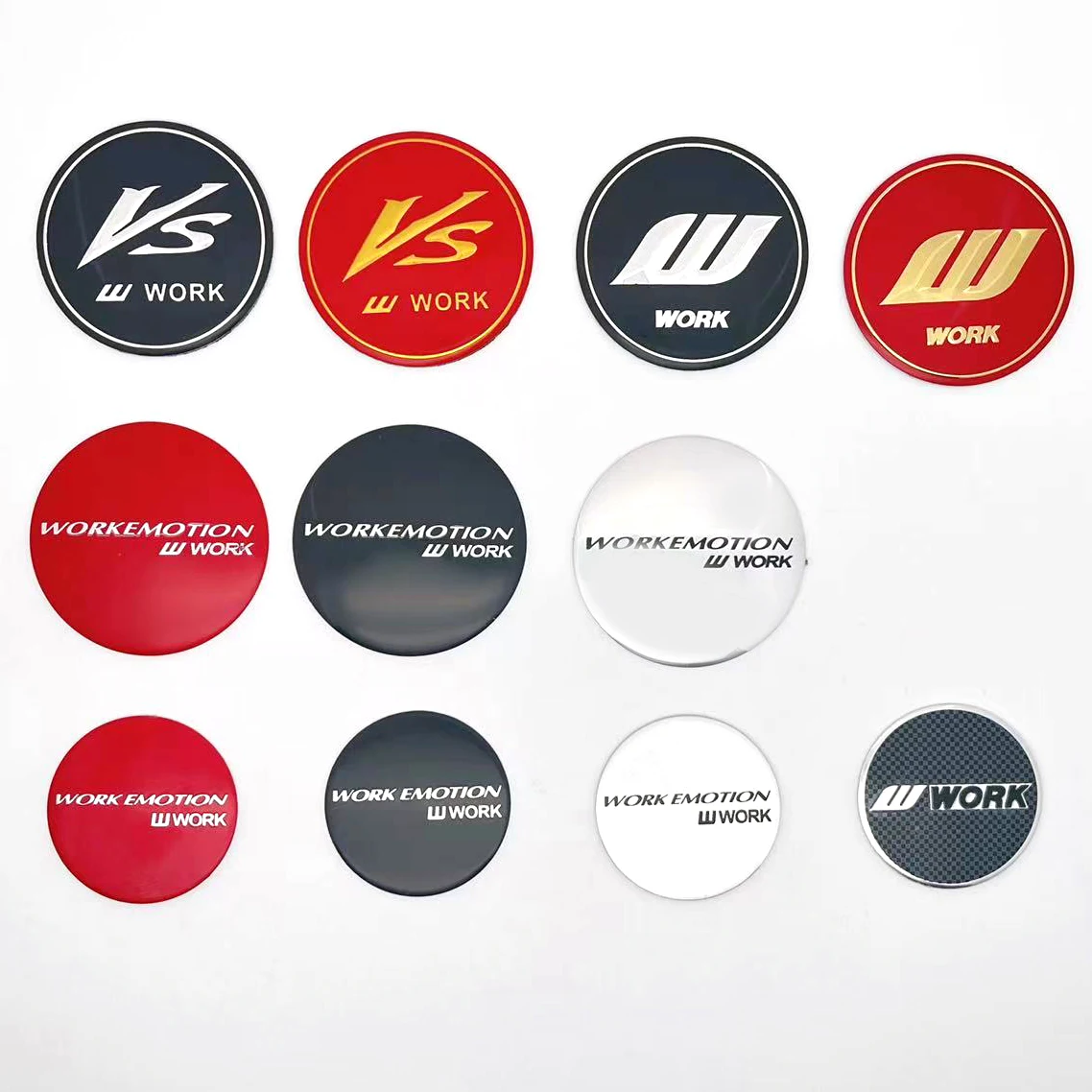 4PCS/Lot 56mm 45mm Car Wheel Center Cap Emblem Sticker For WORK EMOTION