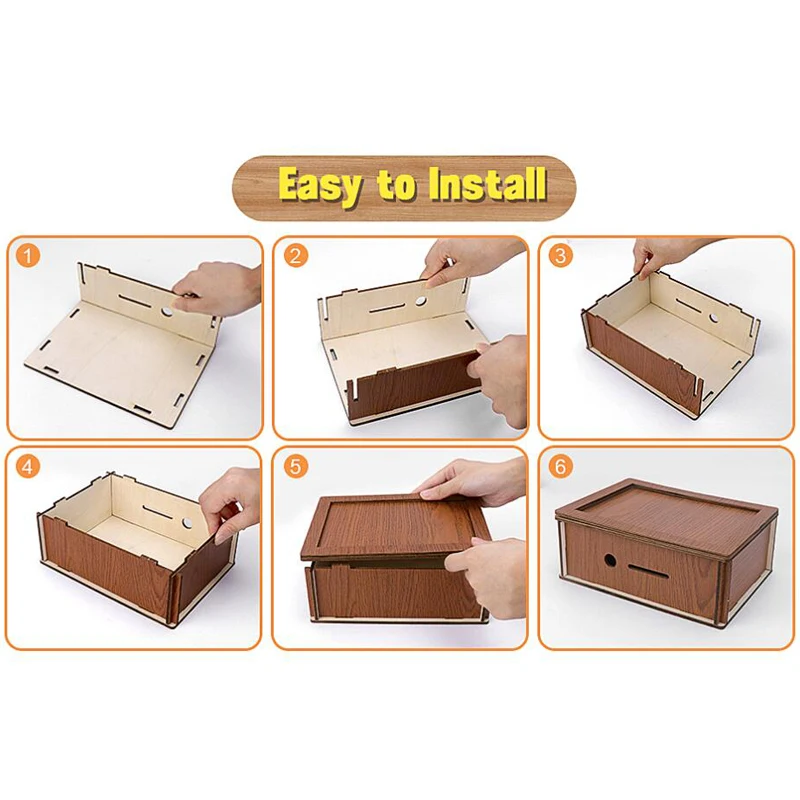 5000€ Piggy Bank Money Box Wooden Money Bank Retro Birthday New Year Gift Japanese Saving Box Coin Cash Home Decor Storage Boxes 6