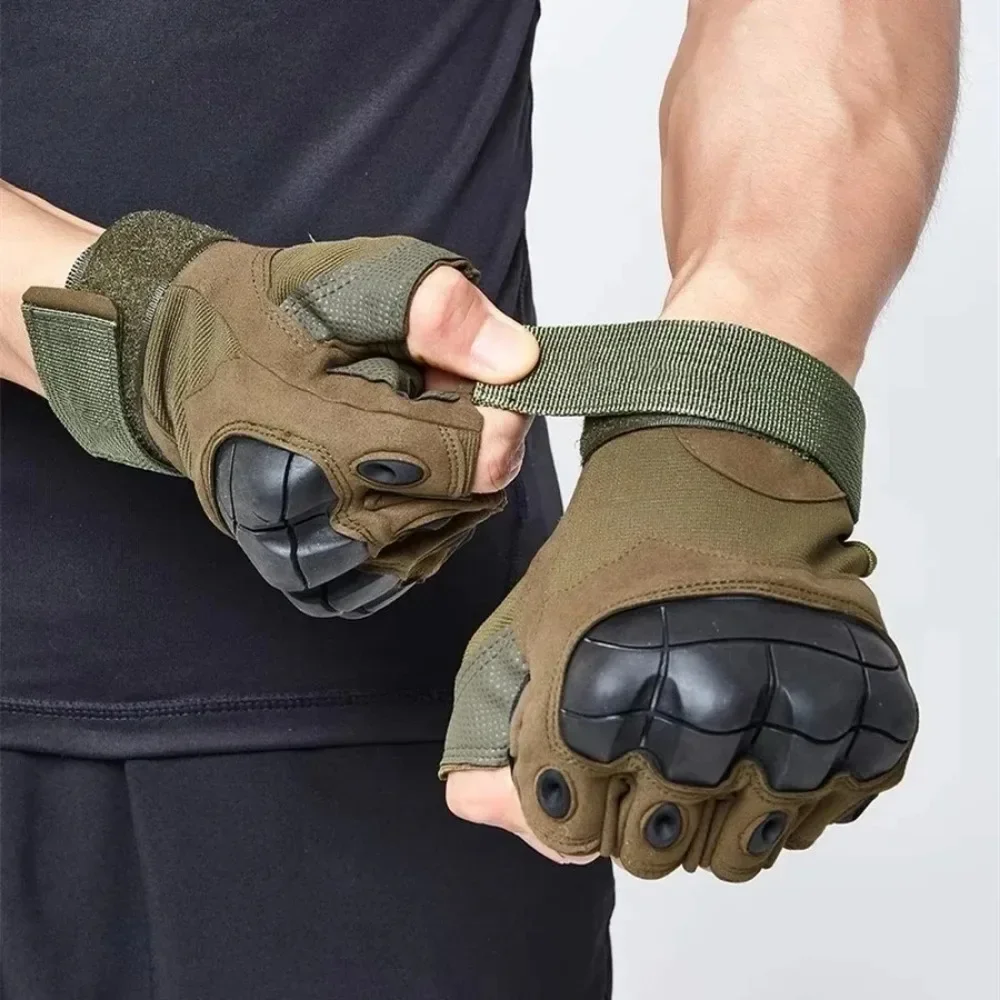 Finger Gloves Sports Gloves Tactical Gloves Outdoor Tactical Gloves Half Finger Paintball Airsoft Shot Combat Anti-Skid Men Bicycle Camping Hunting Gloves Protective Gear