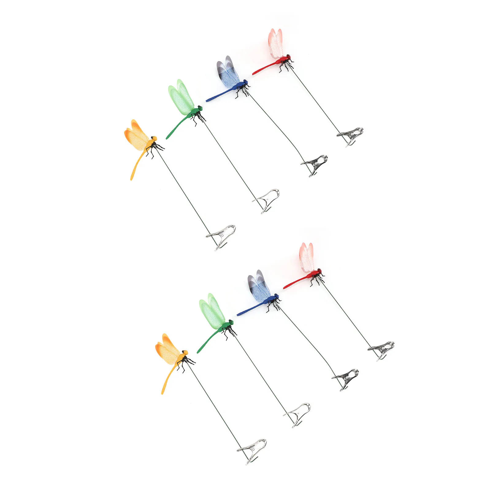 Fake Dragonfly Pole Clips Decorative Waterproof PVC Dragon Fly Clip Simple Clamp 3D for Lawn Garden