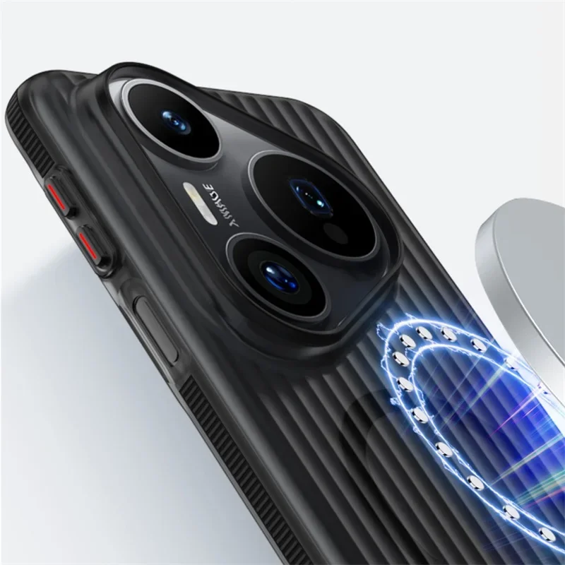 Magnetic MagSafe Matte Hard Case with Transparent Luggage Stripe - Slim Shockproof Cover Bumper