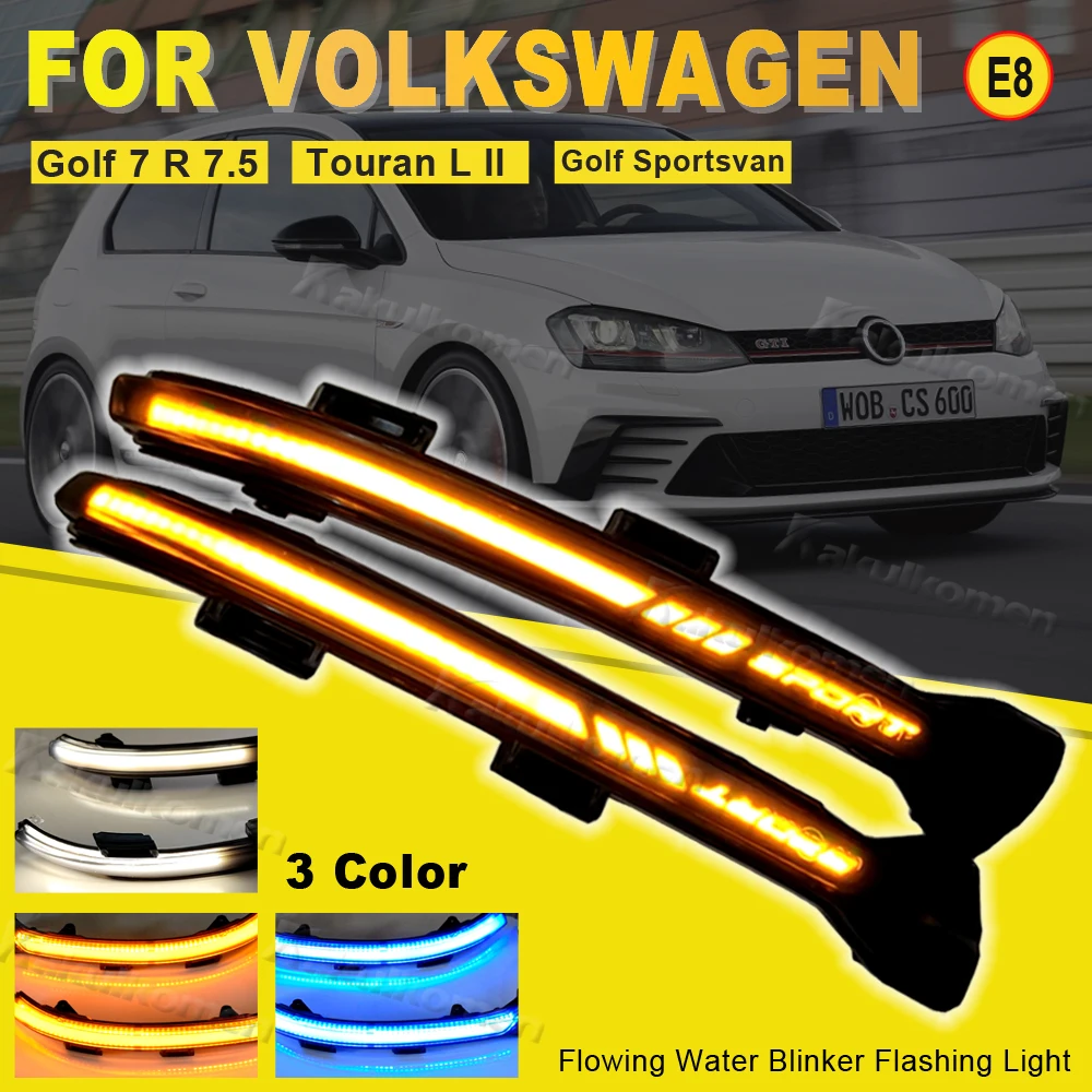 2PCS For VW Golf MK7 7.5 7 GTI R GTD Dynamic Blinker LED Turn Signal For  Volkswagen Rline Sportsvan Touran Side Mirror Light - AliExpress