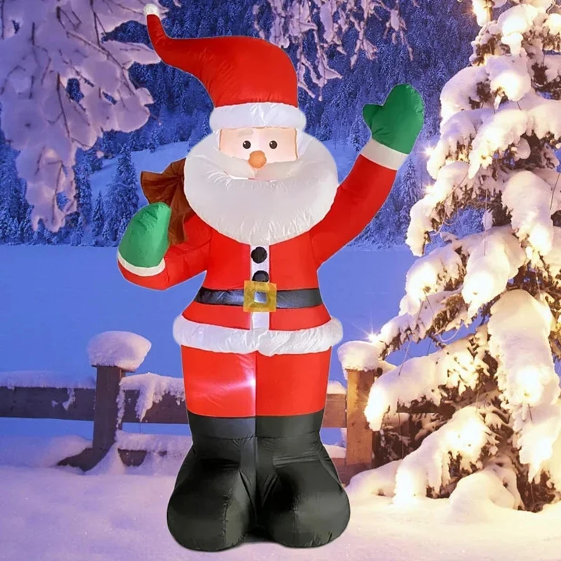 Backpack Santa Claus Christmas Decoration Inflatable Toys With LED Light 1.8M Inflatable Model Holiday Gift Indoor Outdoor Decor 5