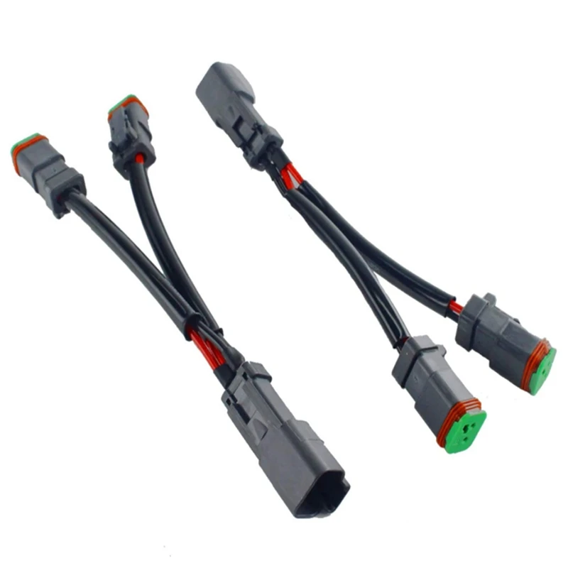 

4X Y Type Leads Deutsch DT DTP 2 Pin Socket Adapter For LED Pod Work Light Retrofit Connectors Wiring Harness