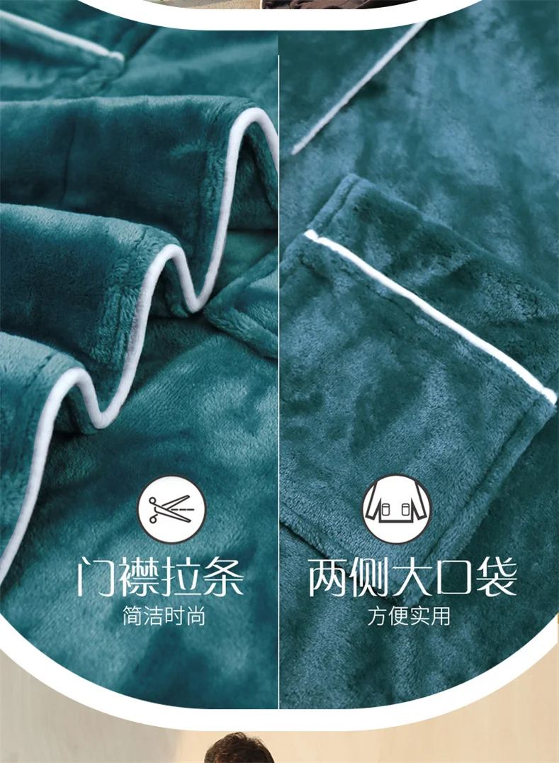 Plush Flannel Bathrobe for Women Long, Warm, Winter Night Robe 64