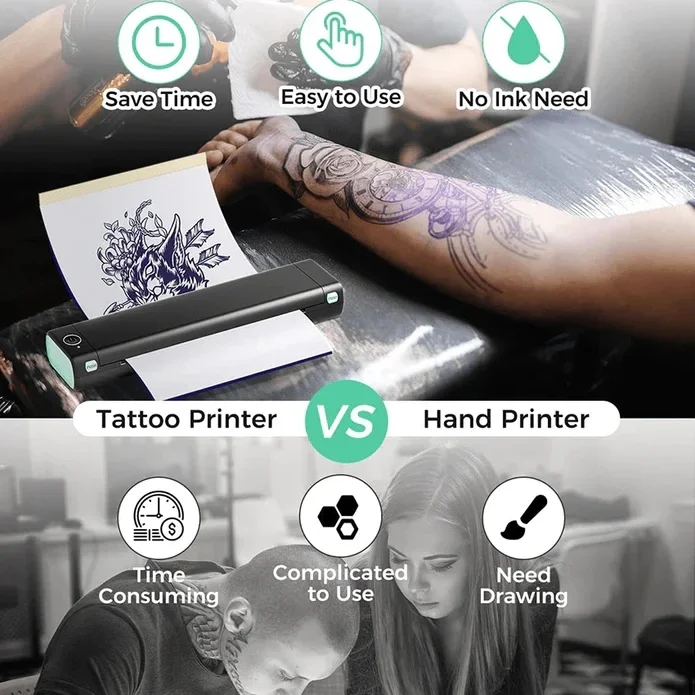 100PCS M08F Tattoo Transfer Paper A4 Size Thermal Copier Stencil Paper High Quality Stencil for M08F Tattoo Printer