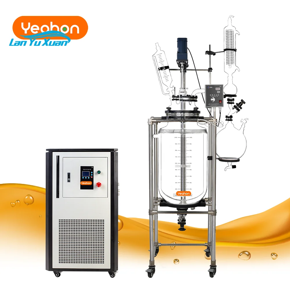 

10L 20L 30L 50L 100L 150L 200L 250L Industrial Chemical Jacketed Glass Reactor for Mixing Distillation 200 L