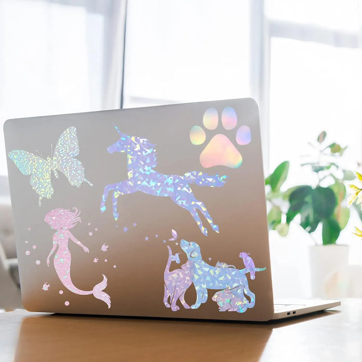 Holographic Cold Laminating Film Self-Adhesive Vinyl Sticker 20 Sheets A4 8.3x11.7 In Waterproof