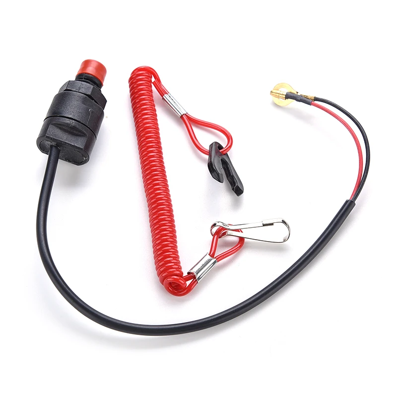 Outboard Engine Motor Scooter ATV Kill Stop Switch Safety Tether Cord Lanyard