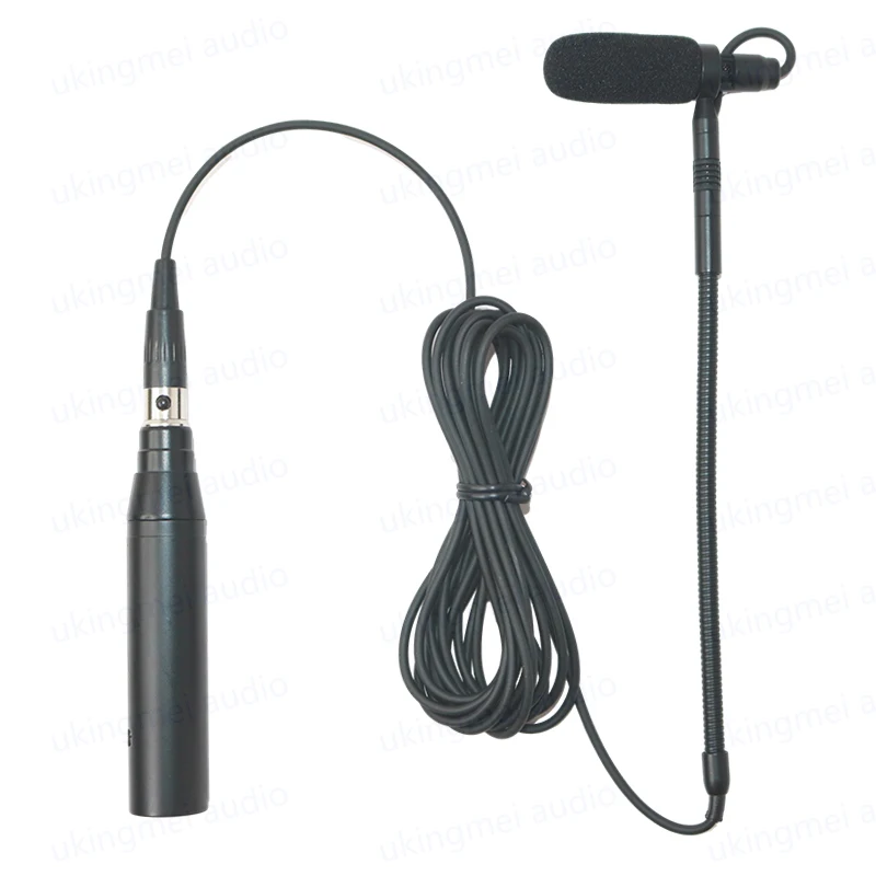 Instrumento Musical Microfone para Shure Clarinete Flauta Sistema sem Fio 48v Fantasma Entrada de Alimentação Gooseneck Flexível Mike Clip-on - Image 5
