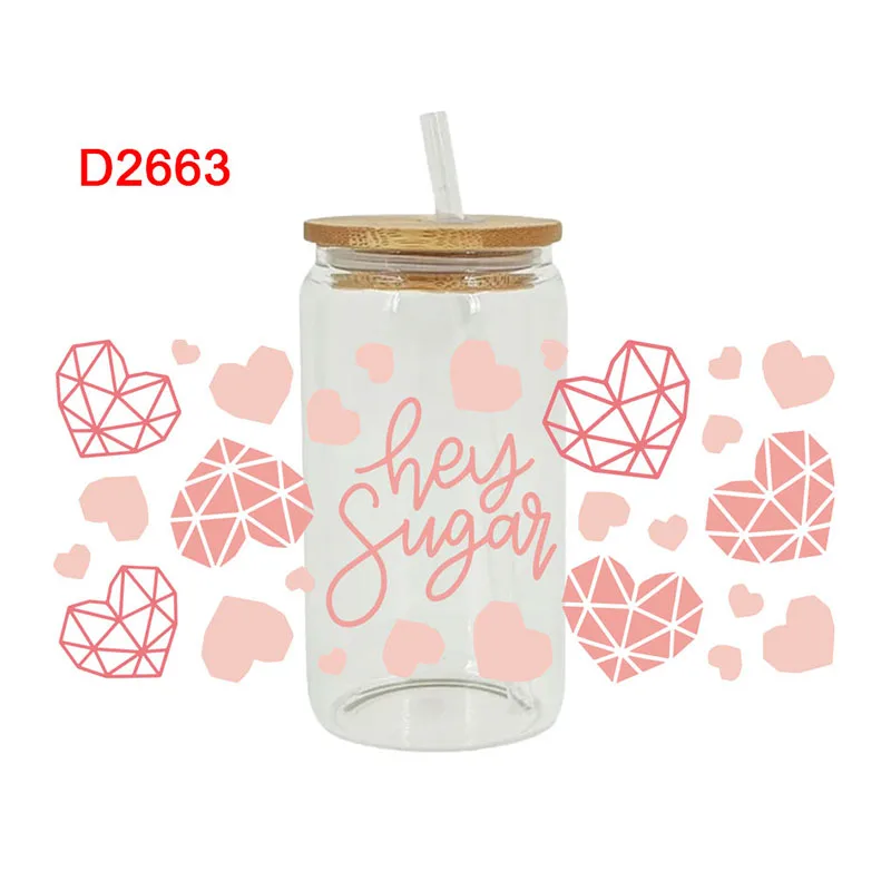 Valentine Love UV DTF Libbey Cup Wrap Iron On Transfer For Glass Stickers  16oz D2779 - AliExpress