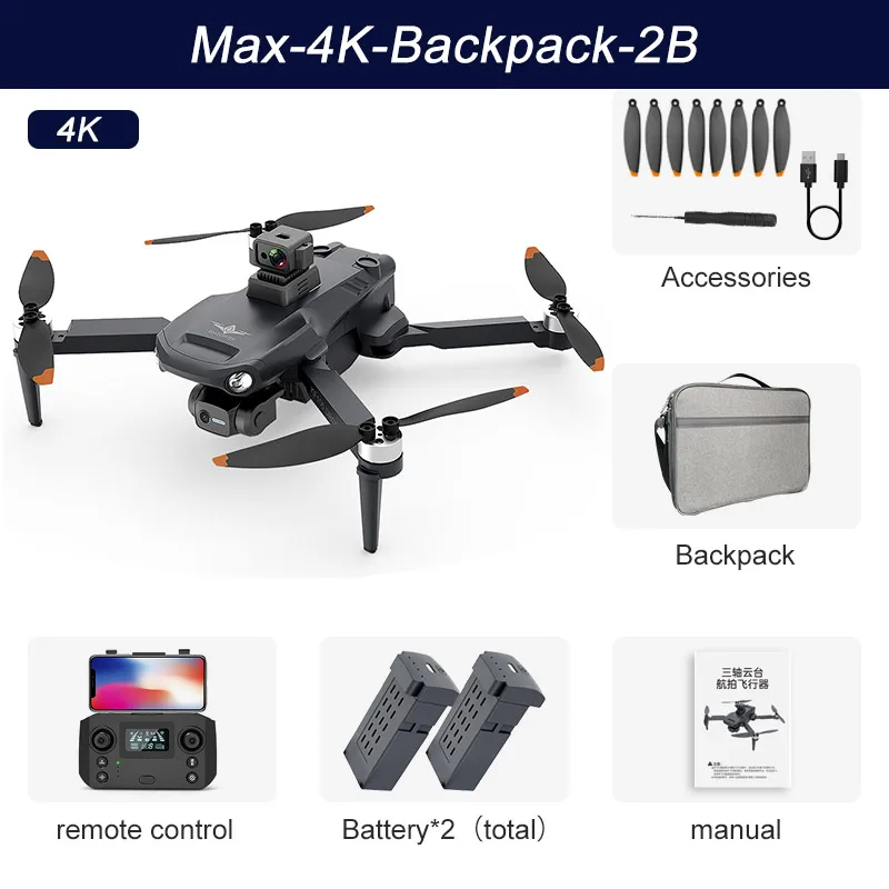 KF106MAX GPS Drone 4K Profesional Aerial 8K HD Camera 3-axis anti-shake Gimbal Obstacle Avoidance brushless Foldable Quadcopter cute RC Helicopters RC Helicopters