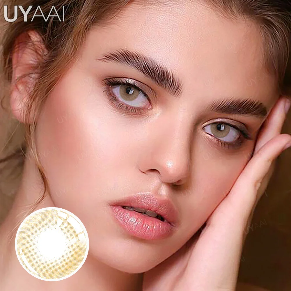Enhanced Natural Look Colored Contact Lenses for Women, 1 Pair - Brown & Gray Options