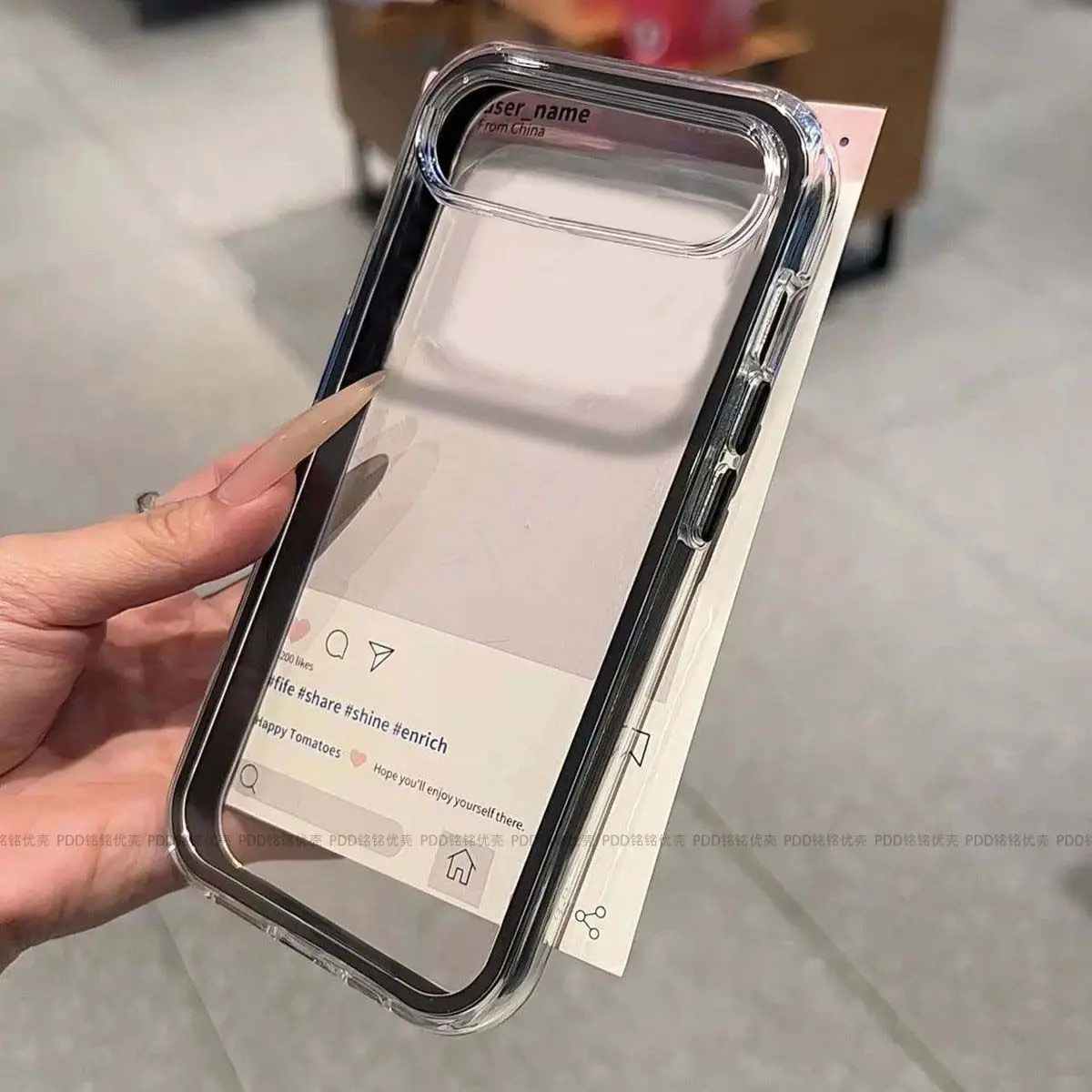 Transparent Case with Stunning 2-in-1 Design and Soft TPU Skin-Feel Shockproof Protection Cover