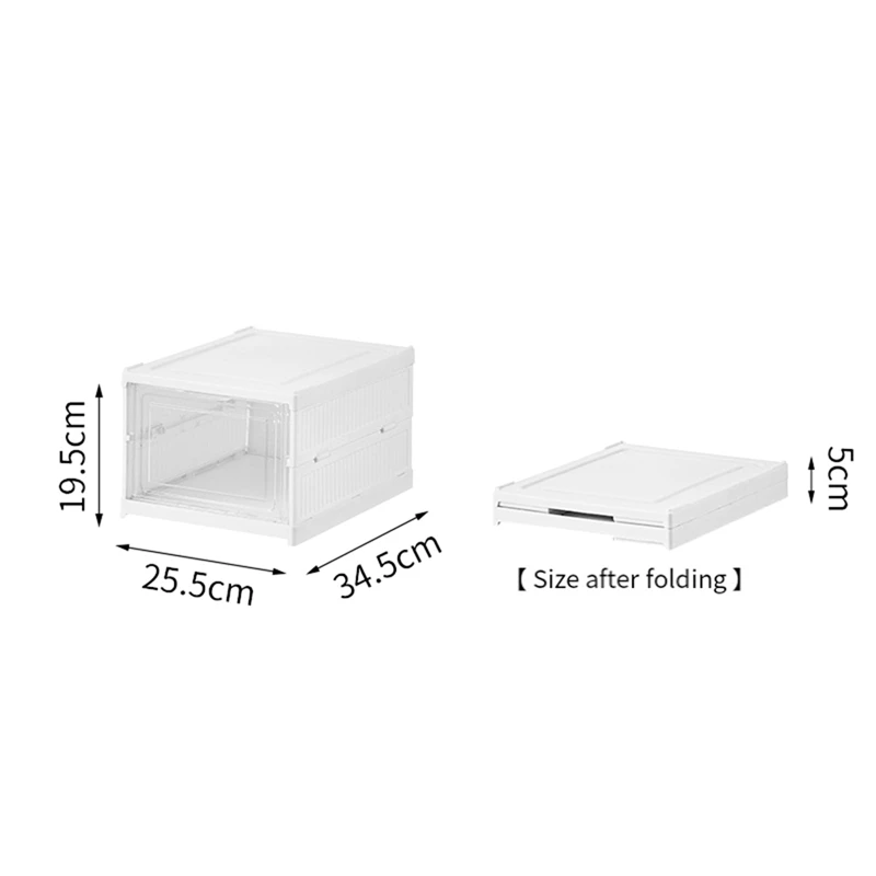 1 Piece Shoe Storage Box With Clear Door Space-Saving Shoe Rack Sturdy Clear Plastic 6